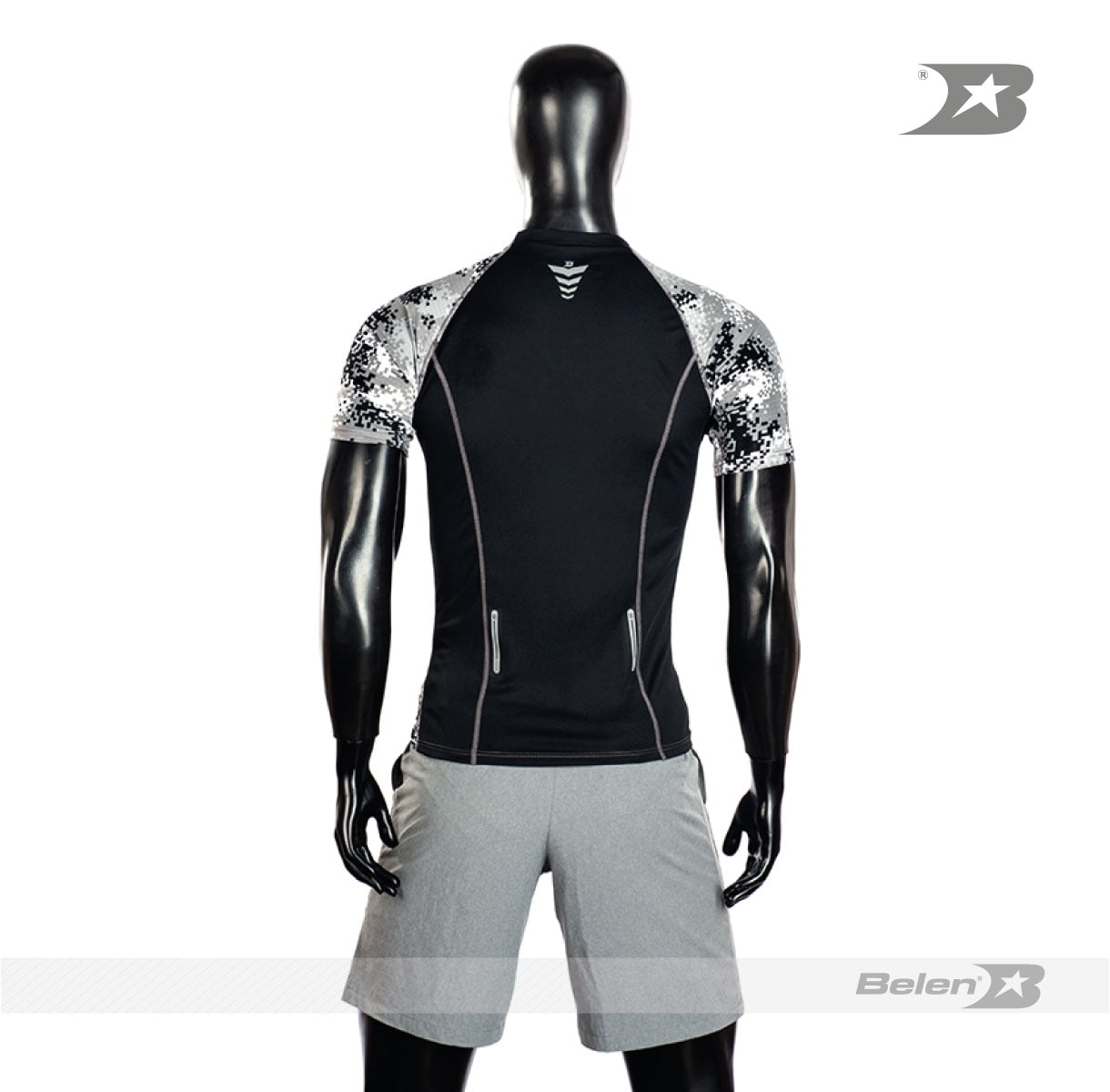 Camiseta Bsport FS negro camuflado gris