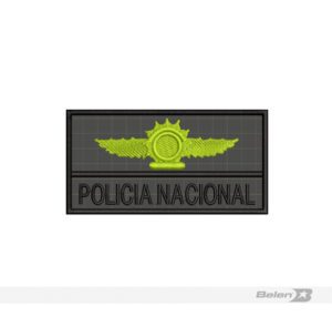 Persiana-tablero letrero policia nacional, parche bordado ala