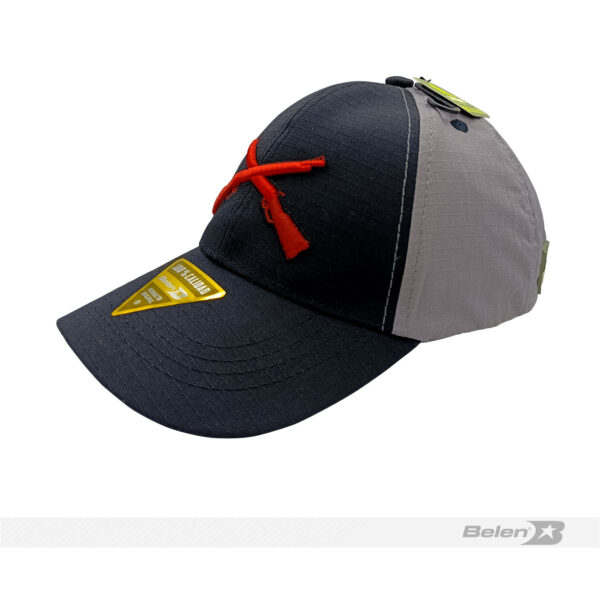 Gorra colección dril negro-gris infantería rojo