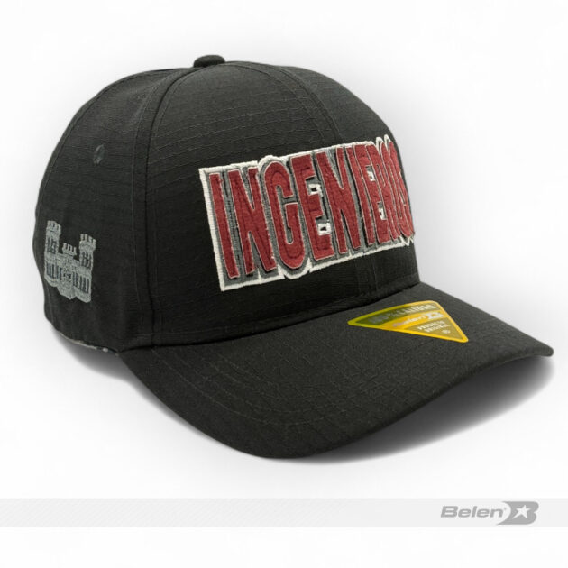 Gorra colección negra ingenieros letras