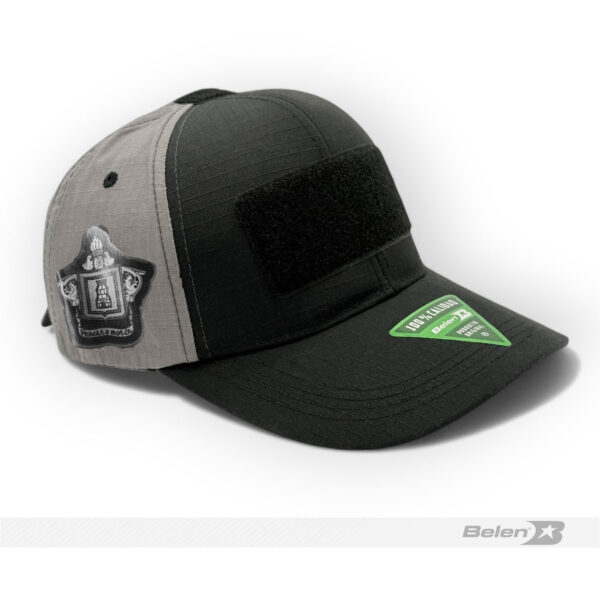 Gorra táctica negro-gris velcro ingeniero