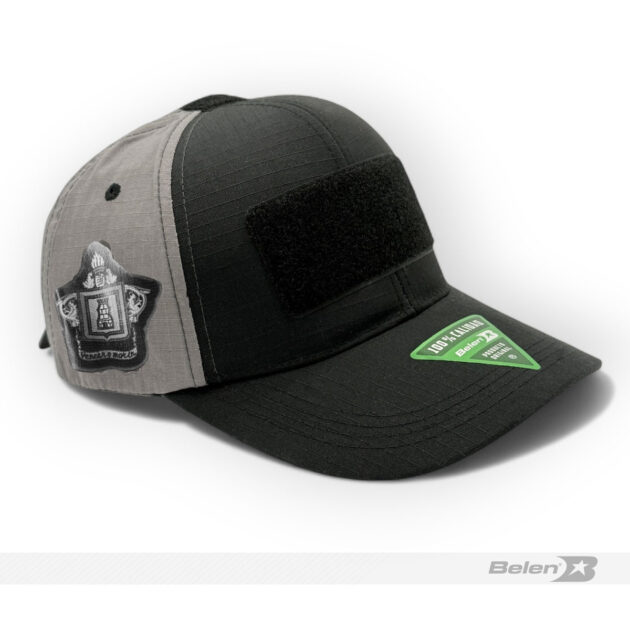 Gorra táctica negro-gris velcro ingeniero