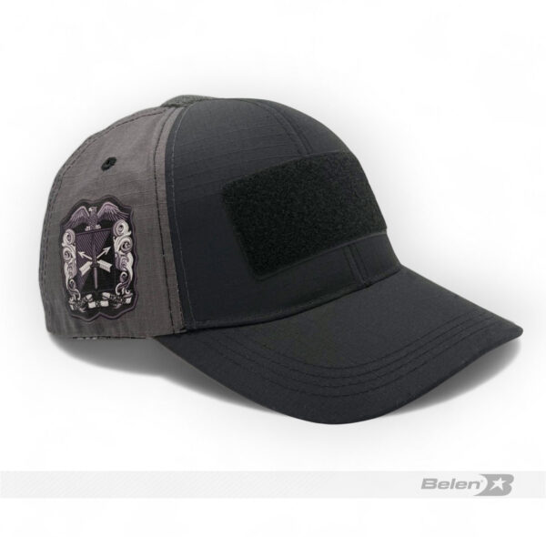 Gorra táctica negro-gris velcro fuerzas especiales