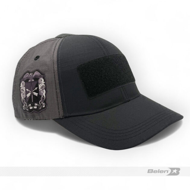 Gorra táctica negro-gris velcro fuerzas especiales