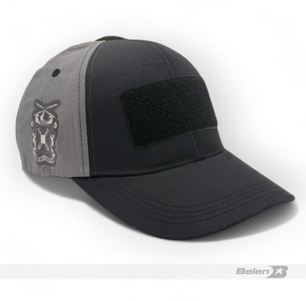 Gorra táctica negro-gris velcro artilleria