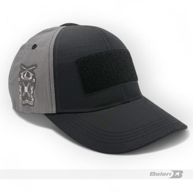 Gorra táctica negro-gris velcro artilleria